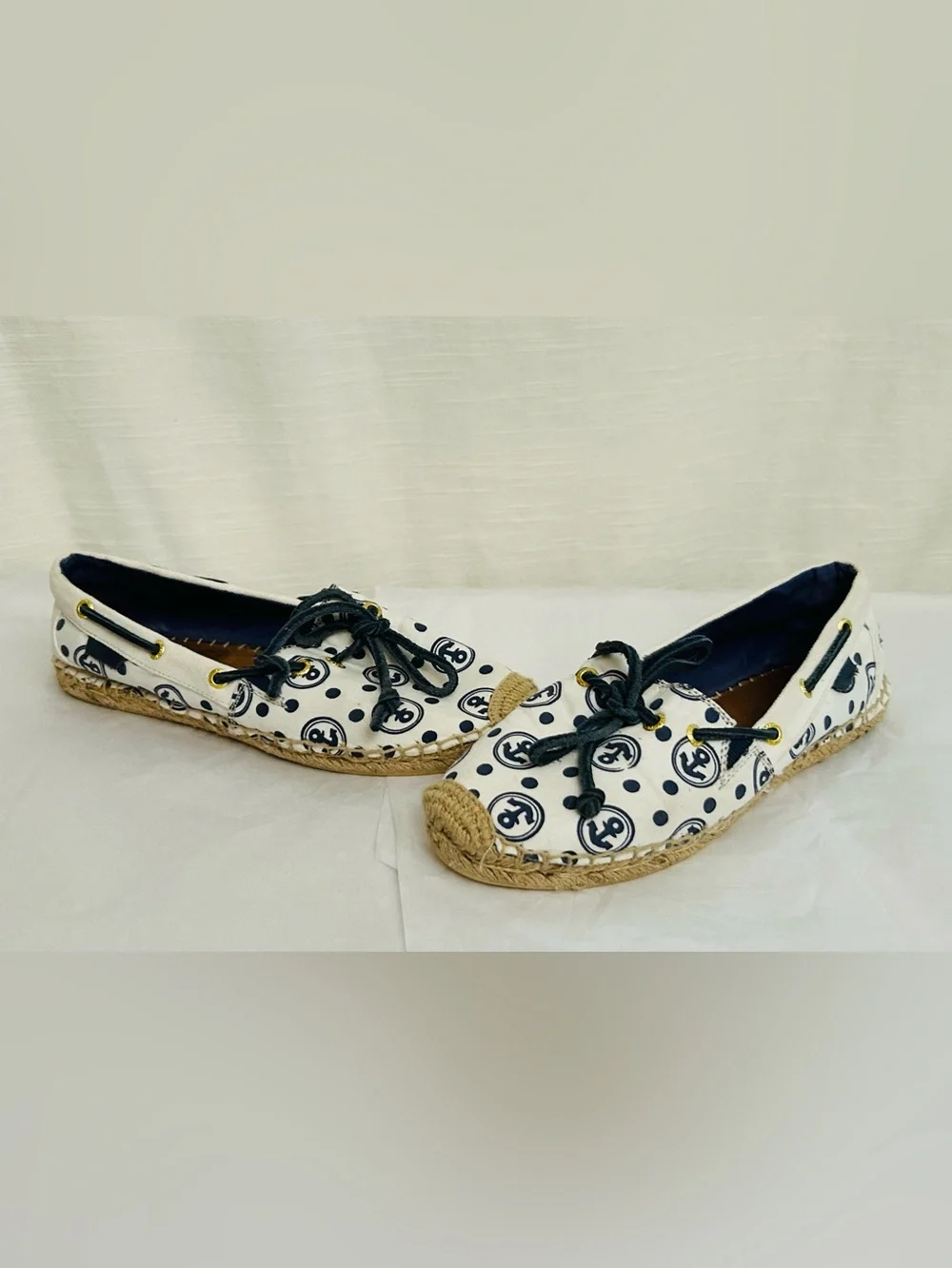 Sperry Women's Anchor & Polka Dot Espadrilles -‎ White & Navy